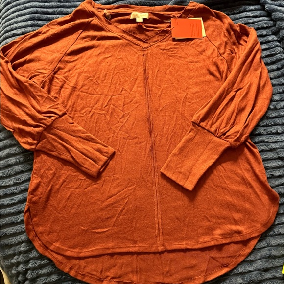 Knox Rose Tops - Knox Rose Brown V-Neck Tunic